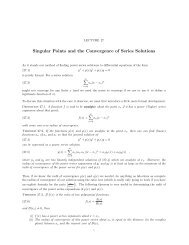 Singular Points and the Convergence of Series Solutions