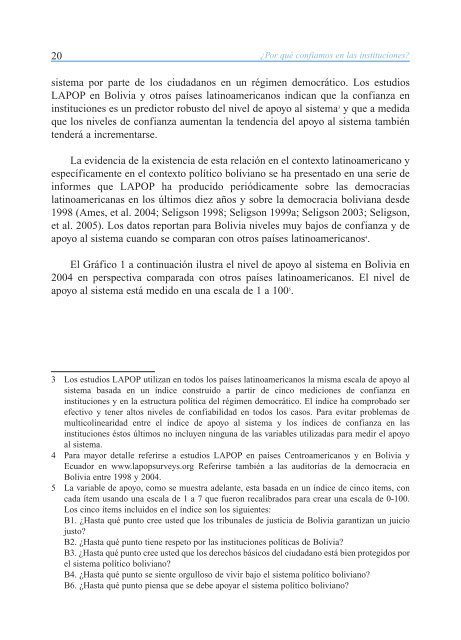 La Cultura Politica de los Bolivianos: Aproximaciones Cuantitativas