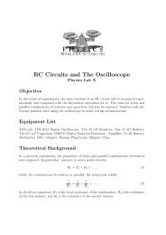 RC Circuits and The Oscilloscope - Mercer University Physics