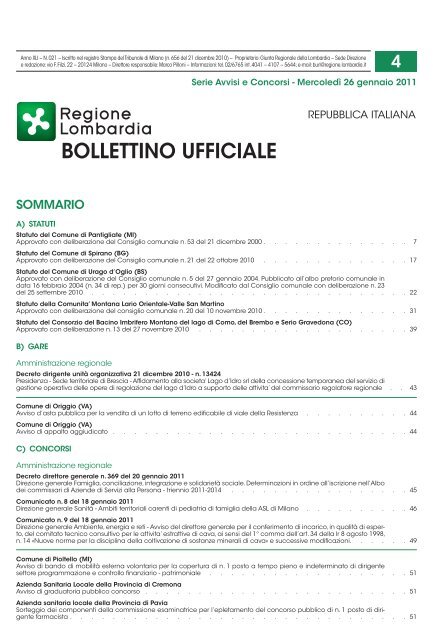 bollettino ufficiale - Agenda Digitale Lombarda - Regione Lombardia