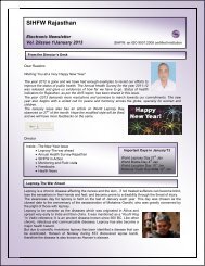 E-News Letter Volume Second , Issue First ... - SIHFW Rajasthan
