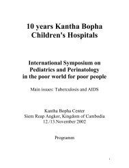 10 years Kantha Bopha Children's Hospitals - Dr. Beat Richner