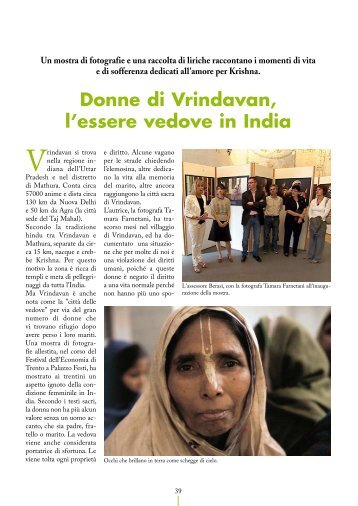 donne di Vrindavan, l'essere vedove in India - Riviste