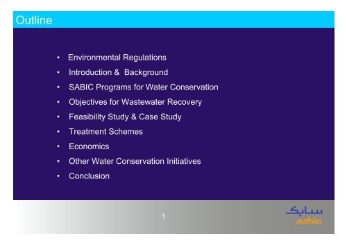 SABIC Wastewater Conservation & Reuse - Saudi Arabian Water ...