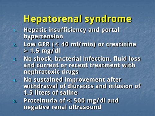 Medical Treatment of Hepatorenal Syndrome - AASLD