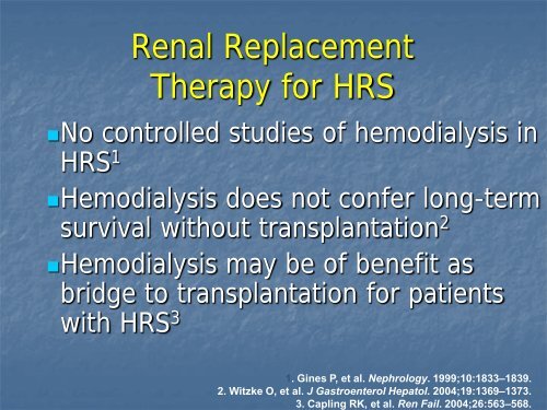 Medical Treatment of Hepatorenal Syndrome - AASLD