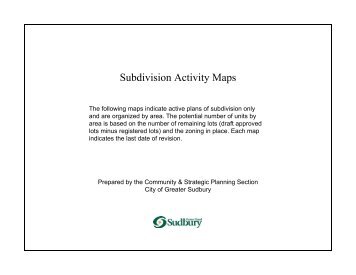 Subdivision Activity Maps - City of Greater Sudbury