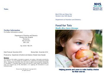 Food for Tots booklet - NHS Western Isles