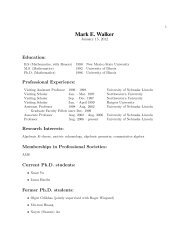 Mark E. Walker - Department of Mathematics - The University of ...