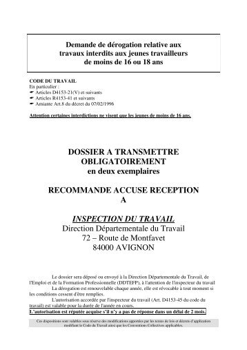 DOSSIER A TRANSMETTRE OBLIGATOIREMENT en deux ...