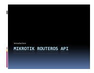 MIKROTIK ROUTEROS API - MUM