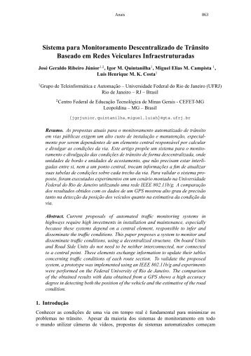 Sistema para Monitoramento Descentralizado de ... - GTA - UFRJ