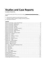 Studies and Case Reports - International Association for ...