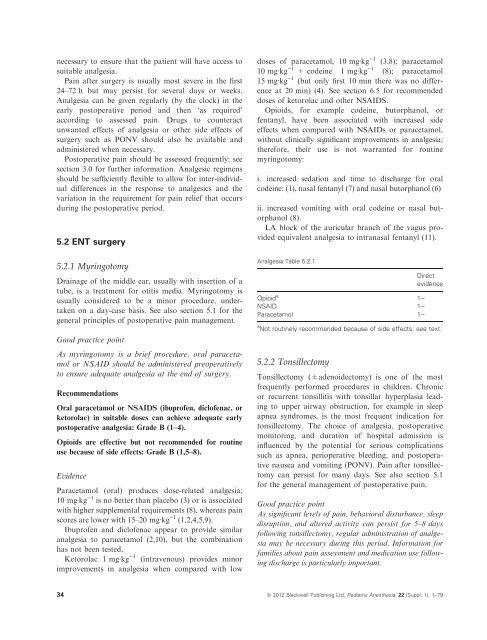 Good Practice in Postoperative and Procedural Pain Management ...