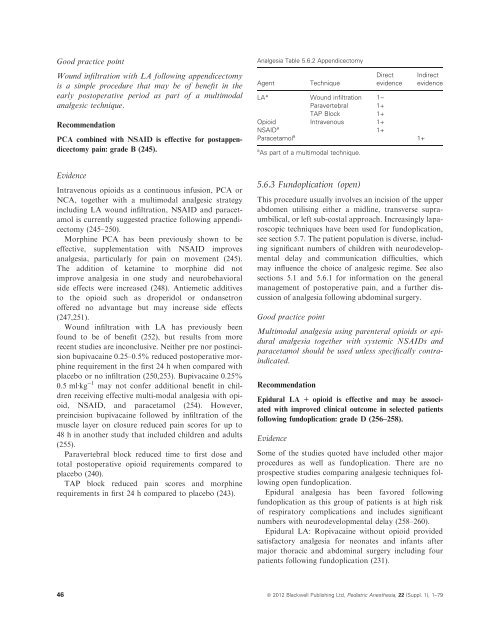 Good Practice in Postoperative and Procedural Pain Management ...