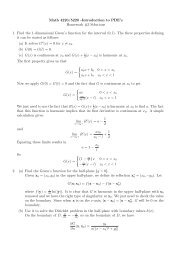 Math 4220/5220 -Introduction to PDE's Homework #3 Solutions 1 ...
