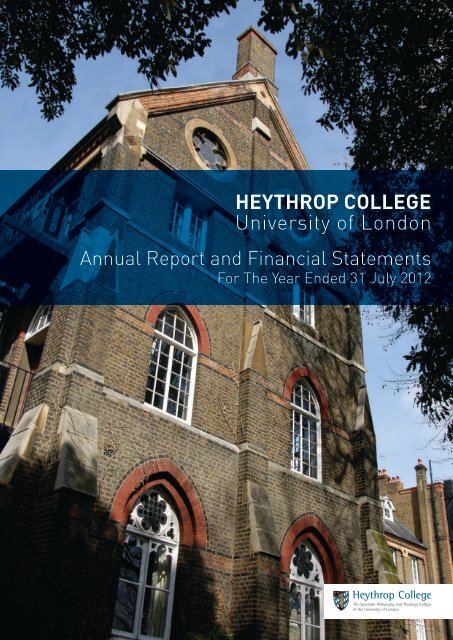 Audited Annual Financial Statements 2012 - Heythrop College