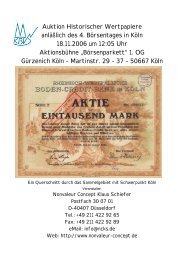 Auktion Historischer Wertpapiere anläßlich des 4 ... - Kölner Börsentag