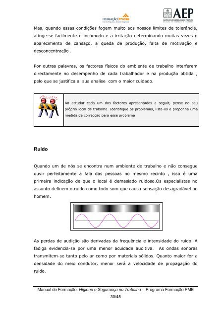 Manual formaÃ§Ã£o pme HIGIENE E SEGURANÃA NO TRABALHO