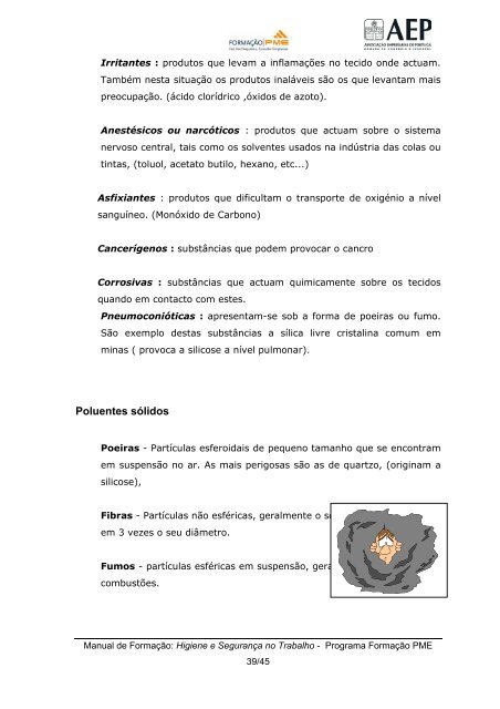 Manual formaÃ§Ã£o pme HIGIENE E SEGURANÃA NO TRABALHO