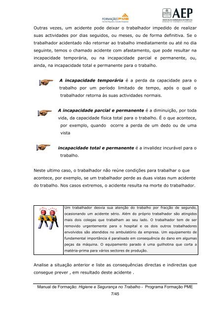 Manual formaÃ§Ã£o pme HIGIENE E SEGURANÃA NO TRABALHO