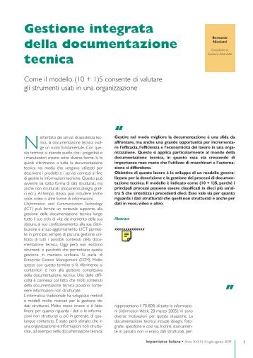 Gestione integrata della documentazione tecnica - Bernardo Nicoletti