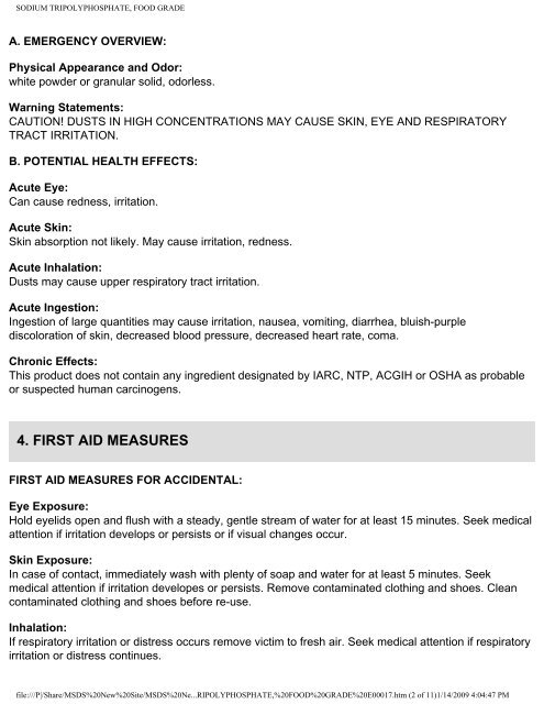 SODIUM TRIPOLYPHOSPHATE, FOOD GRADE - Innophos