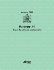 Biology 30 January 1999 Grade 12 Diploma Examination