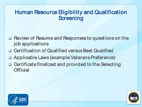 Pre-employment screening - Select Agent Program