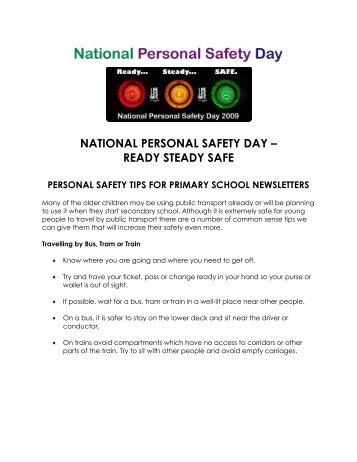 national personal safety day - Suzy Lamplugh Trust
