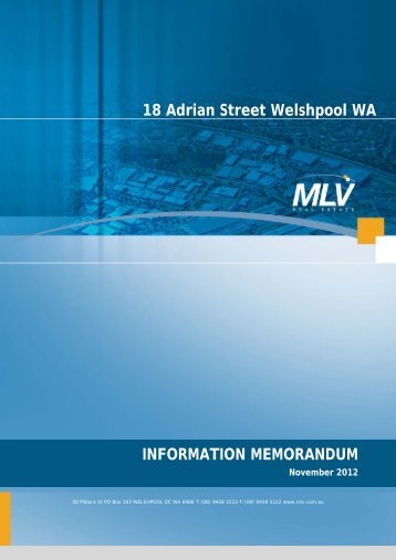 18 Adrian Street Welshpool WA INFORMATION MEMORANDUM