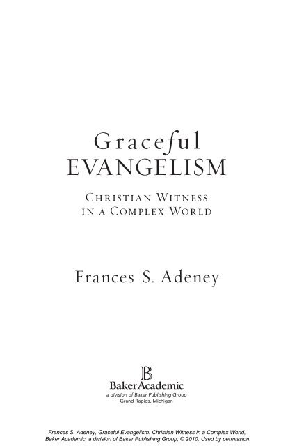 Graceful EvanGElism - Baker Publishing Group