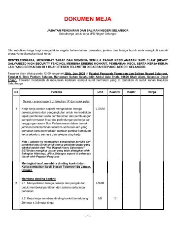 Fail Tender - Sistem Tender Dokumen dan Sebutharga - Selangor