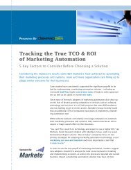 Tracking the True TCO & ROI of Marketing Automation - Marketo