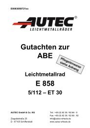 Gutachten zur ABE E 858 - AUTEC GmbH & Co. KG