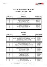 RELAÃÃO DE DOCUMENTOS PENDENTES/2004 a 2011 - Junta ...