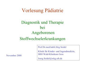 Therapie von angeborenen Stoffwechselerkrankungen