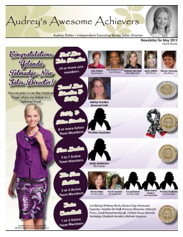 Audrey's Awesome Achievers April 2013 Newsletter! - Audrey Doller