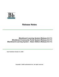 Release Notes for Blackboard Learning System (Release 6.0.11)