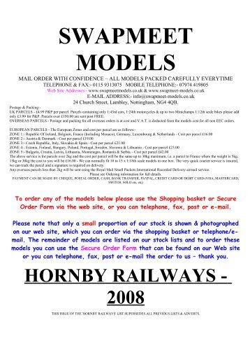 Hornby Model Railways - Swapmeetmodels.co.uk