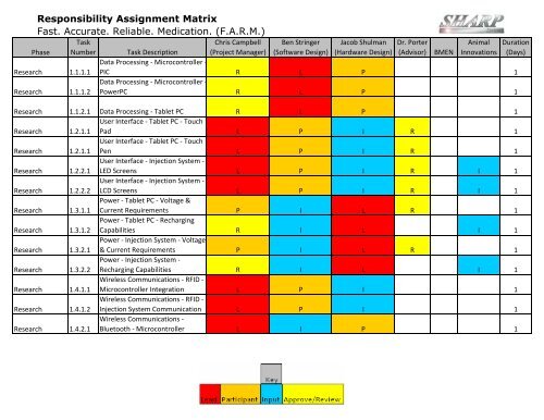 Responsibility Assignment Matrix (RAM)