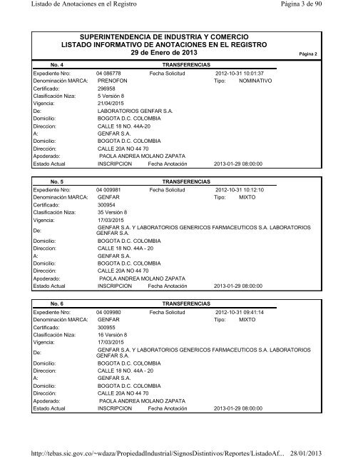 Ver/Imprimir Listado Informativo de Anotaciones en el Registro