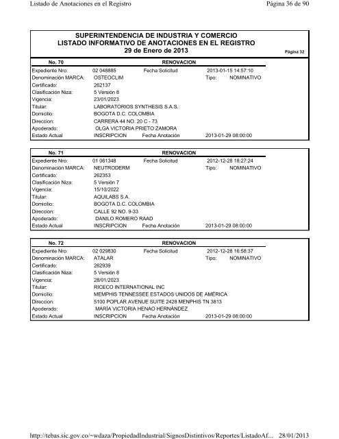 Ver/Imprimir Listado Informativo de Anotaciones en el Registro