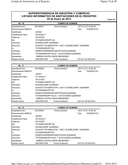 Ver/Imprimir Listado Informativo de Anotaciones en el Registro