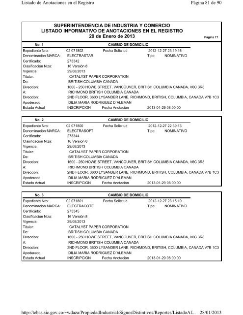 Ver/Imprimir Listado Informativo de Anotaciones en el Registro