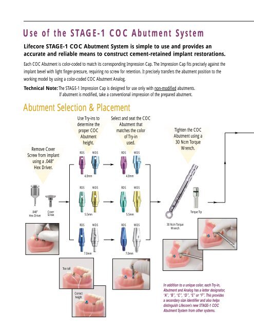Use of the STAGE-1 COC Abutment System - Udell dental laboratory