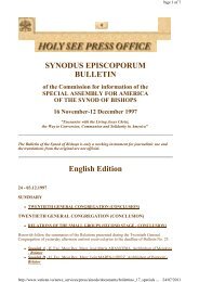 SYNODUS EPISCOPORUM BULLETIN English Edition - Laikos