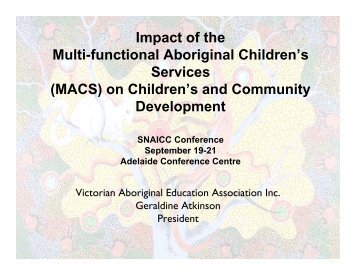 Impact of the Multi-functional Aboriginal Children's Services (MACS ...