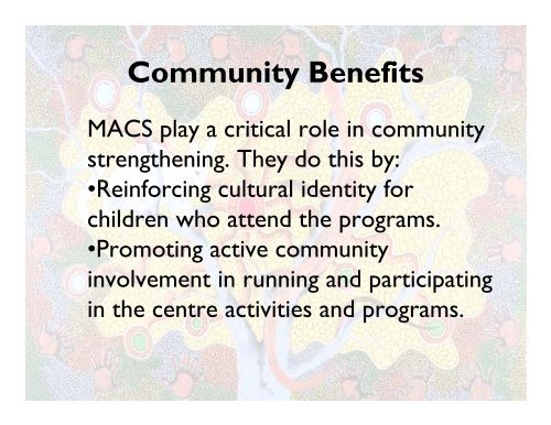 Impact of the Multi-functional Aboriginal Children's Services (MACS ...