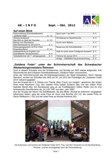 AK â INFO Januar/Februar 2011 - Adam-Kraft-Gymnasium Schwabach